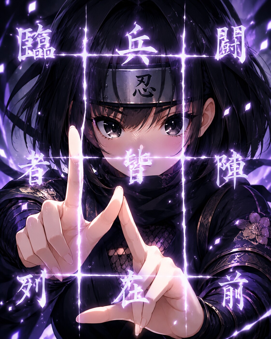 九字を切る忍者の女の子