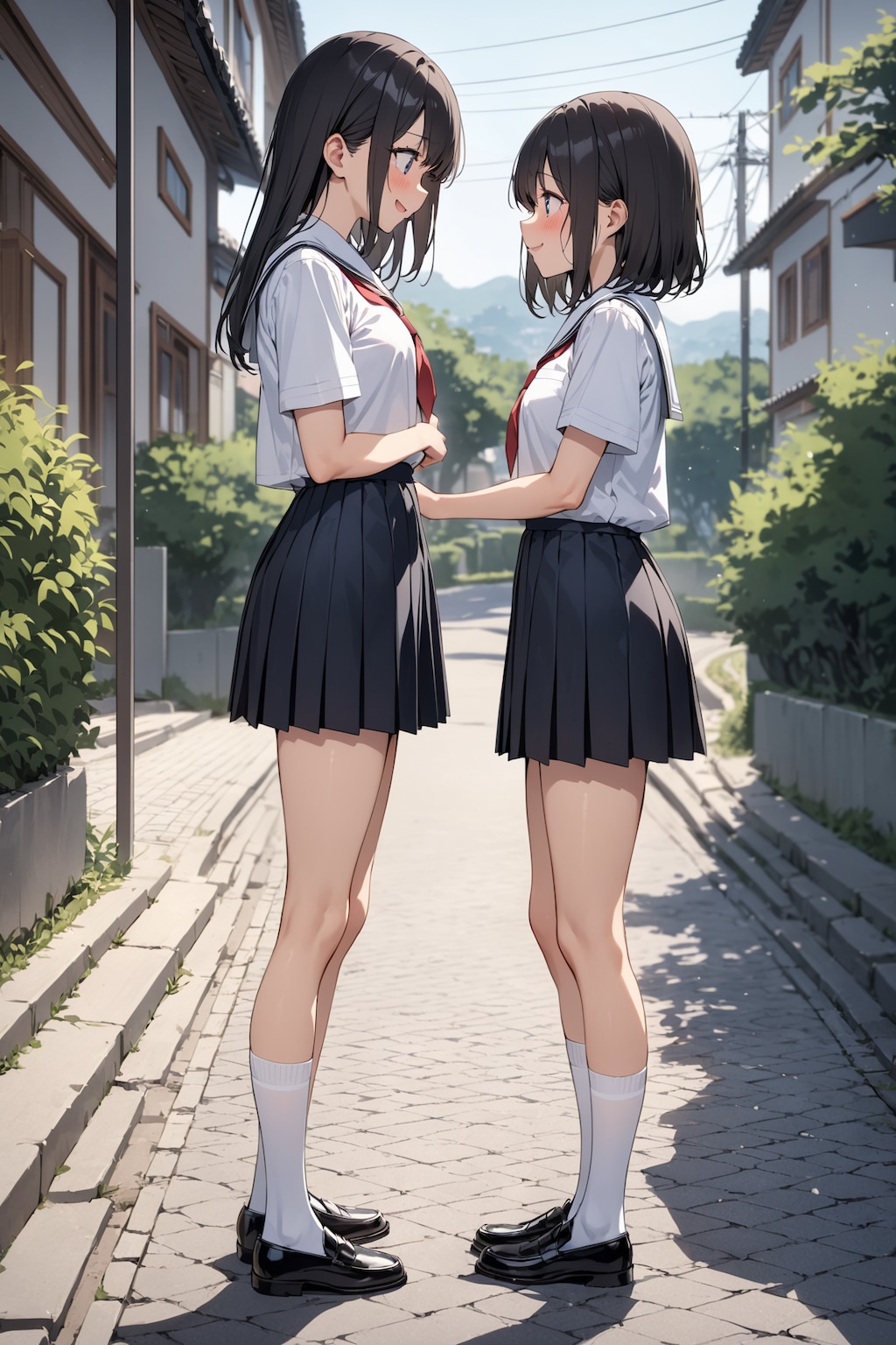 見つめ合う姉妹