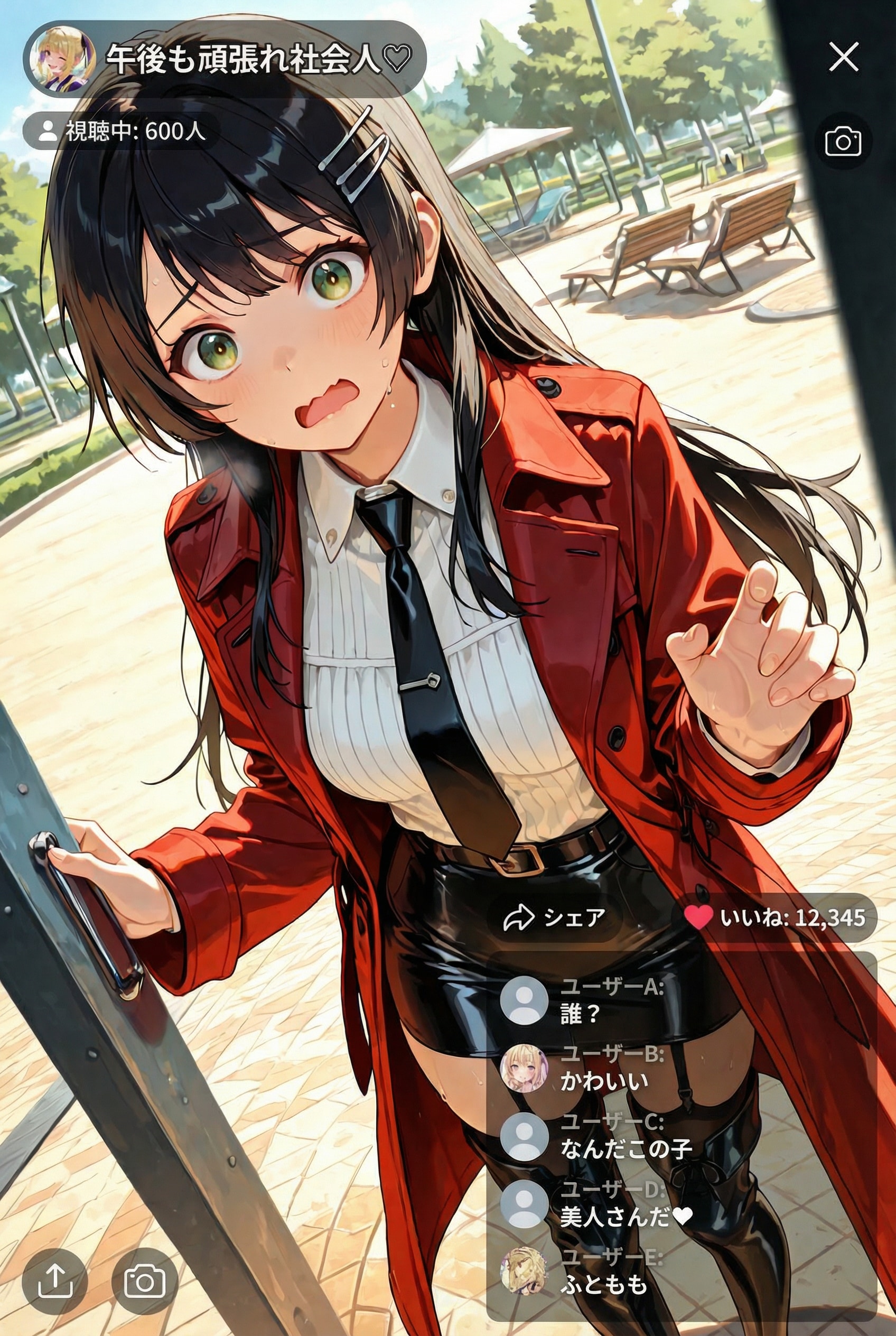 映りこんでしまった後輩 | の人気AIイラスト・グラビア