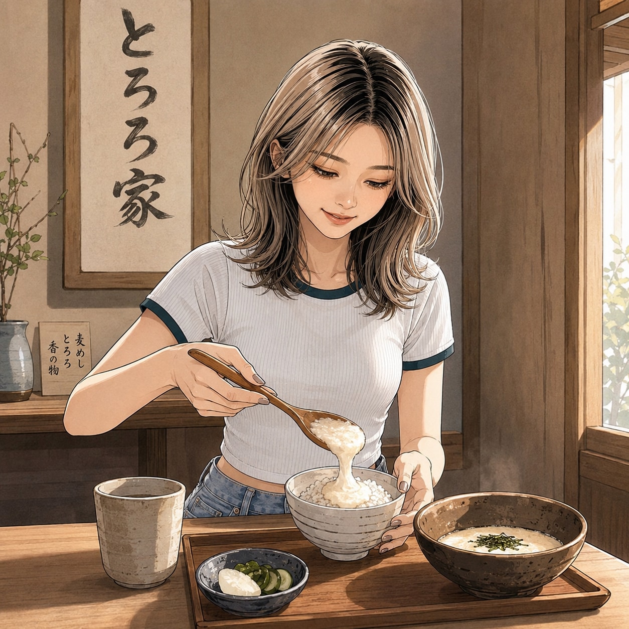 ランチ/とろろご飯（クールちゃん） | の人気AIイラスト・グラビア