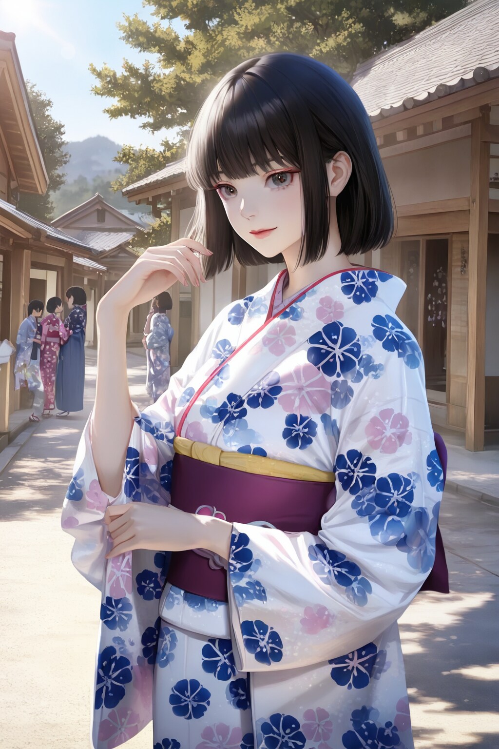 着物姿の黒髪さん