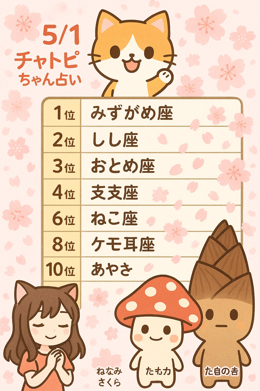 5/1のチャトピちゃん占い | の人気AIイラスト・グラビア