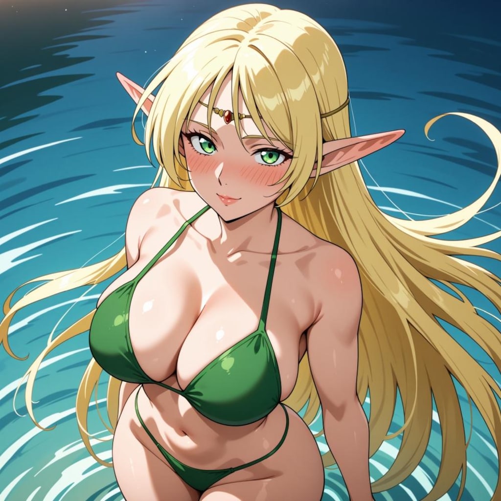 ファンタジービキニコスプレ俯瞰エルフ人妻