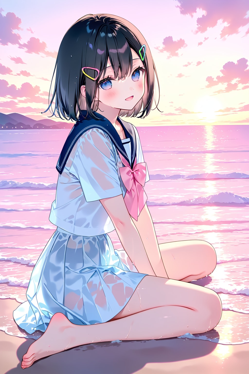 セーラー服と砂浜(LILAC)(43)