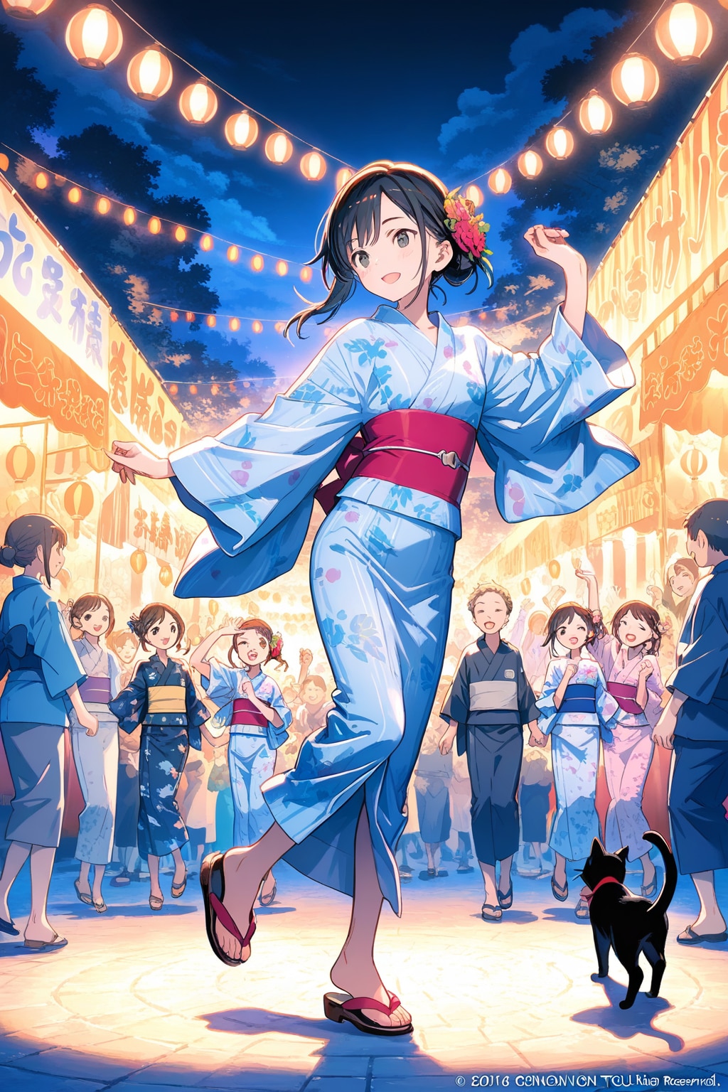 浴衣で盆踊り