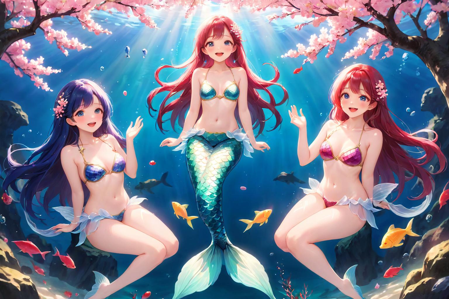 桜咲く海で人魚にであったよ（花と少女・一般向けの６）
