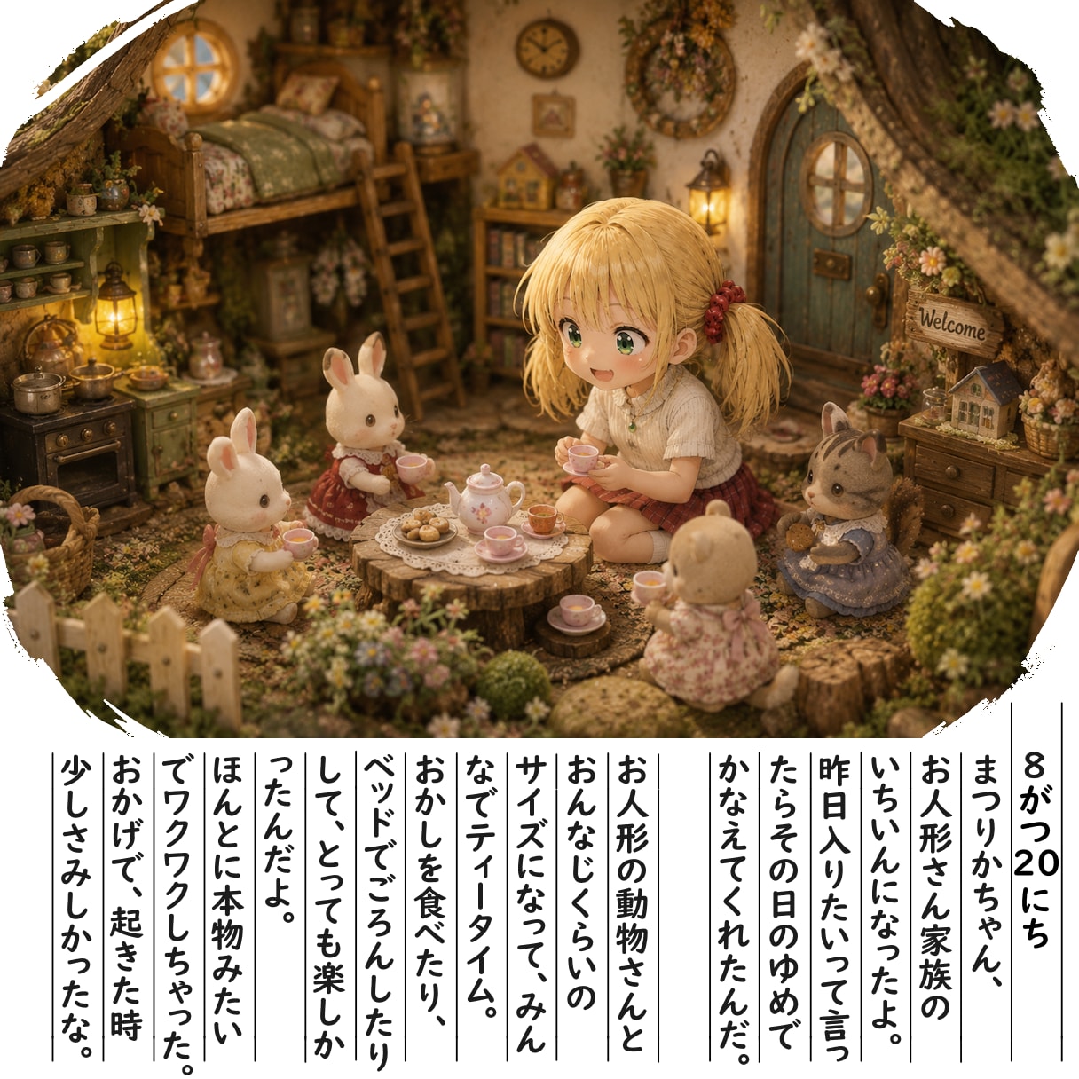 【絵日記】お人形さんと家族になったよ | の人気AIイラスト・グラビア