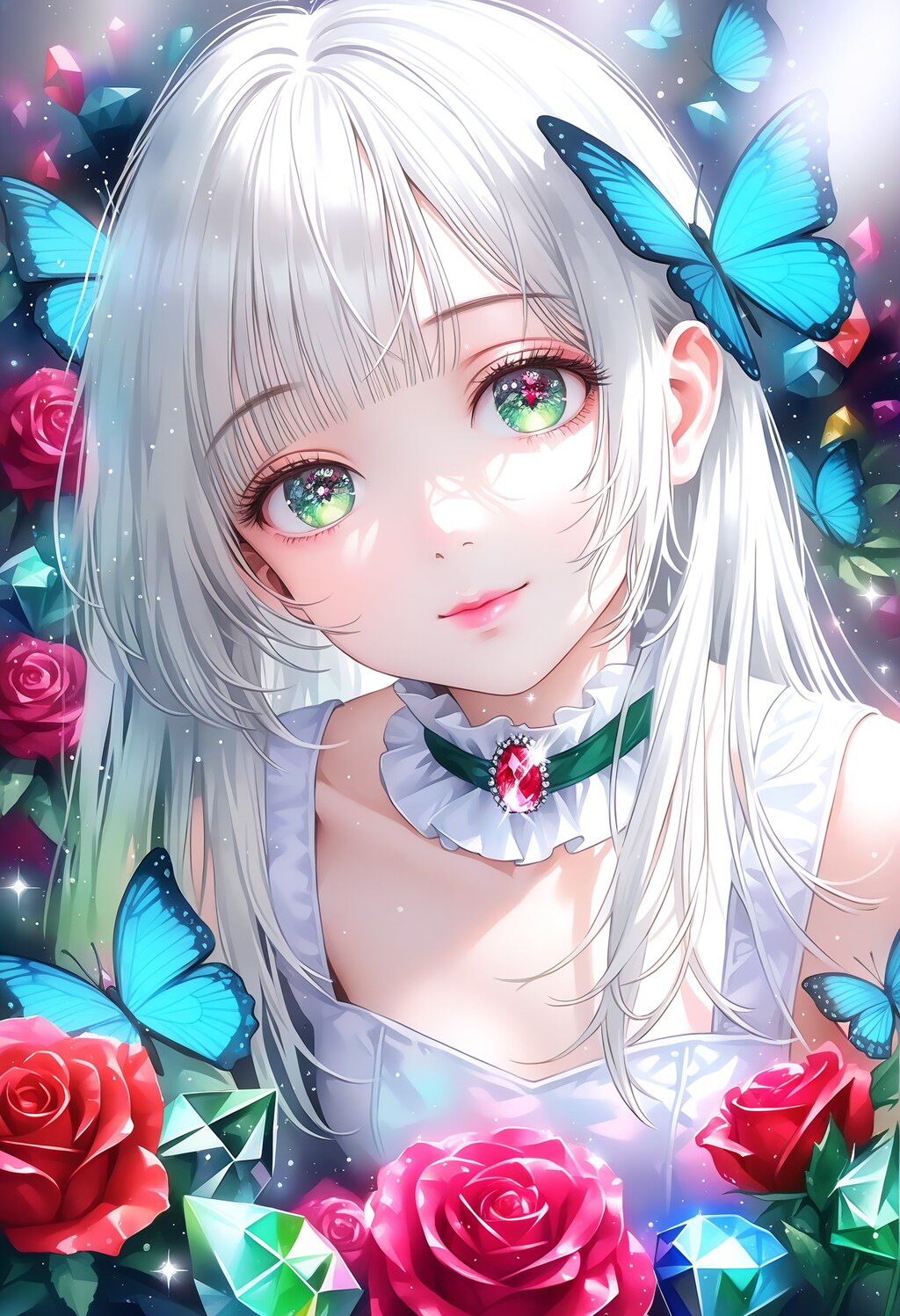 宝石の蝶と薔薇