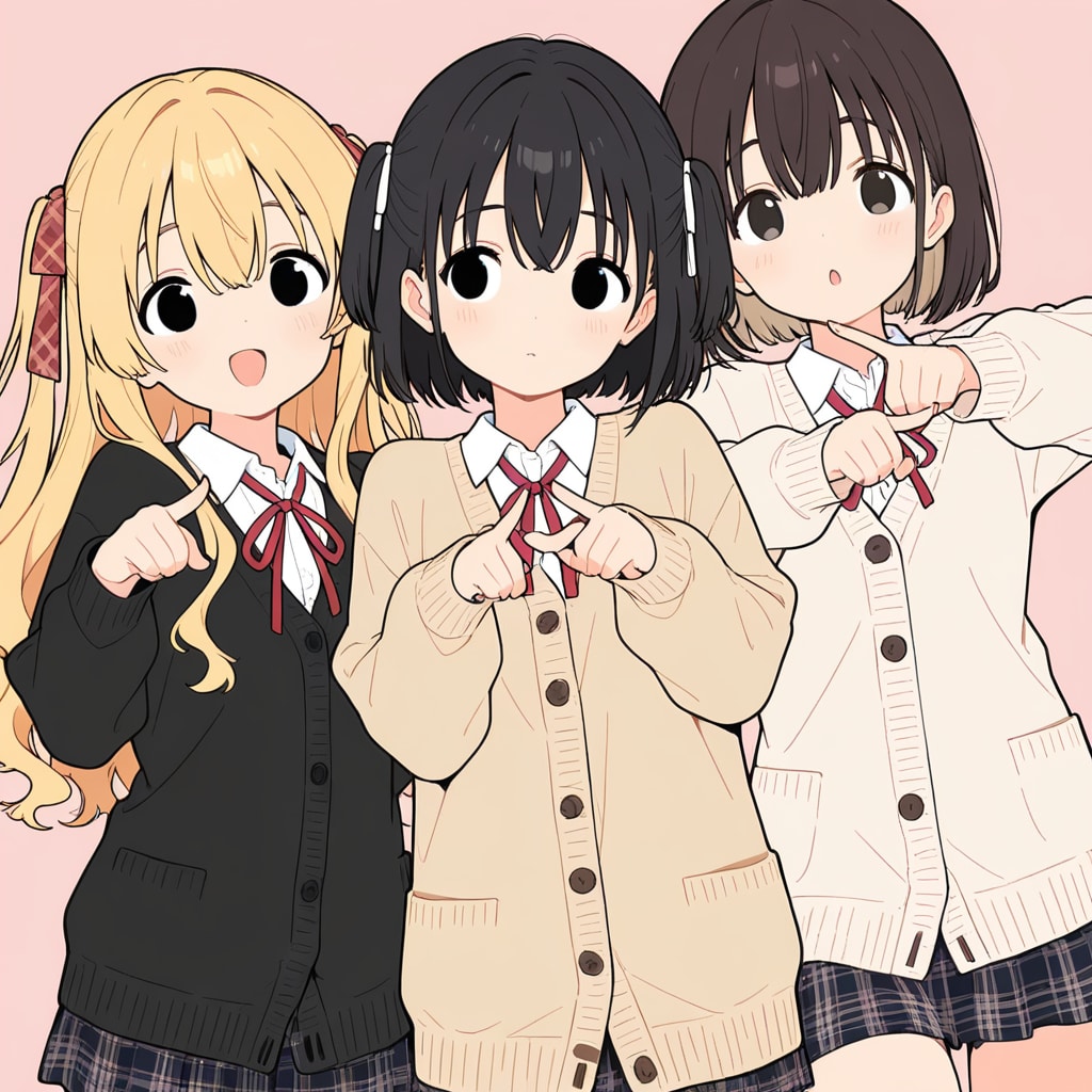 三人娘 | の人気AIイラスト・グラビア