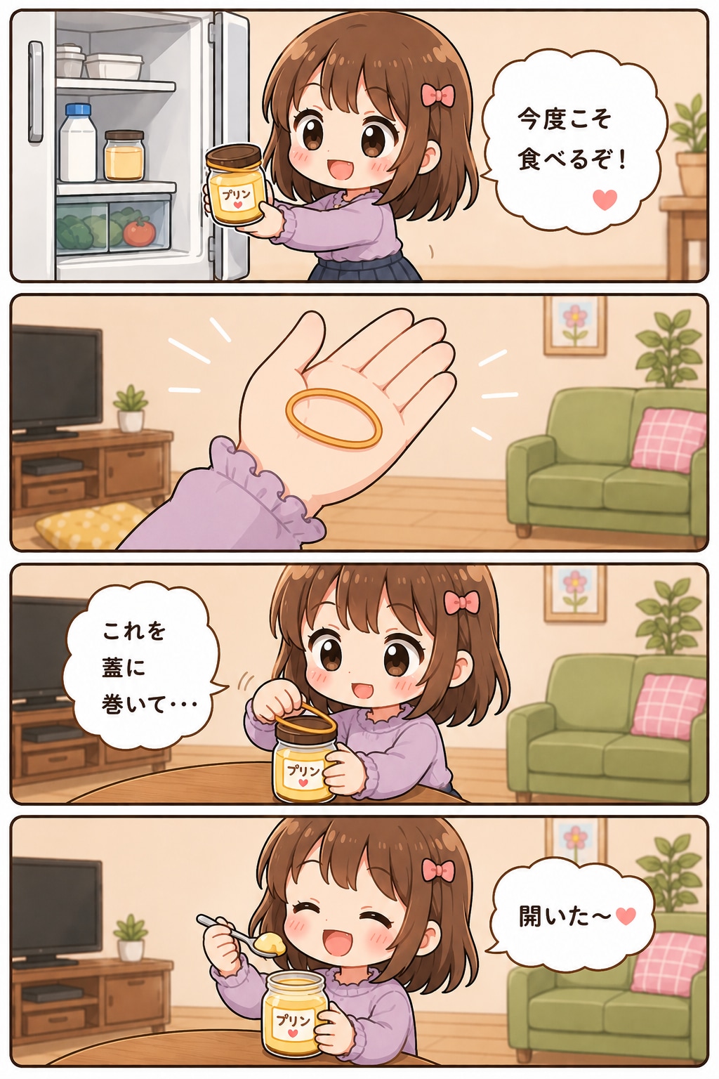 プリンを食べたいマンガ（３ページ）