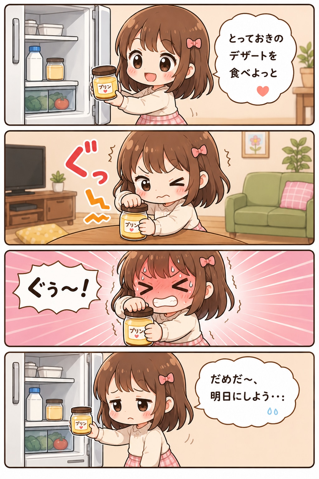 プリンを食べたいマンガ（３ページ）