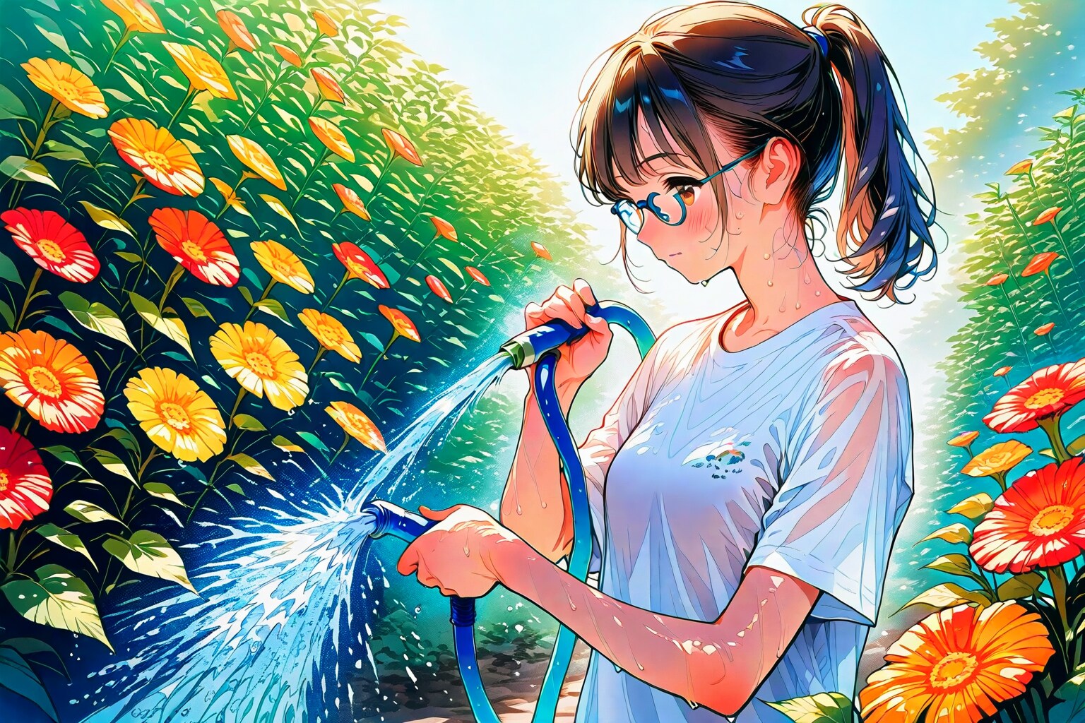 汗と水 | の人気AIイラスト・グラビア