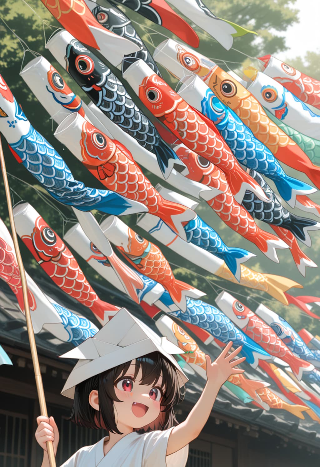 鯉のぼりが大漁だ