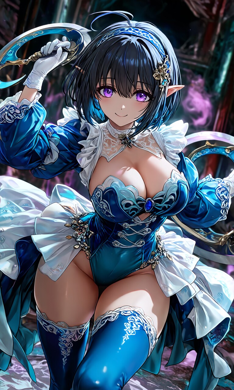 にこやかだが禍々しい感じの敵！武器使い美少女怪人が迫って来る！！