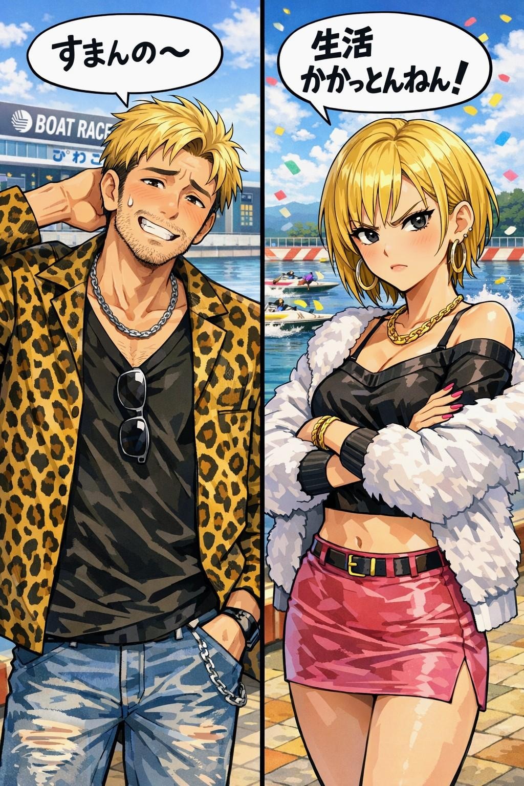 千鶴お姉やん✨に叱られる千隼オトン💦