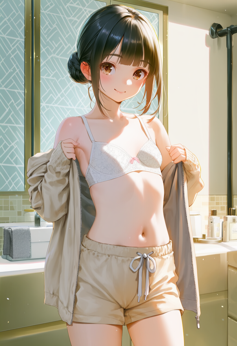 脱衣所(お団子ヘアー)