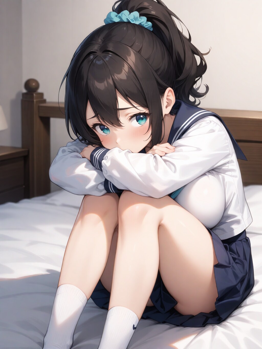 膝を抱えてアンニュイ