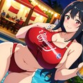 巨乳バド水着の香苗さん 2枚目