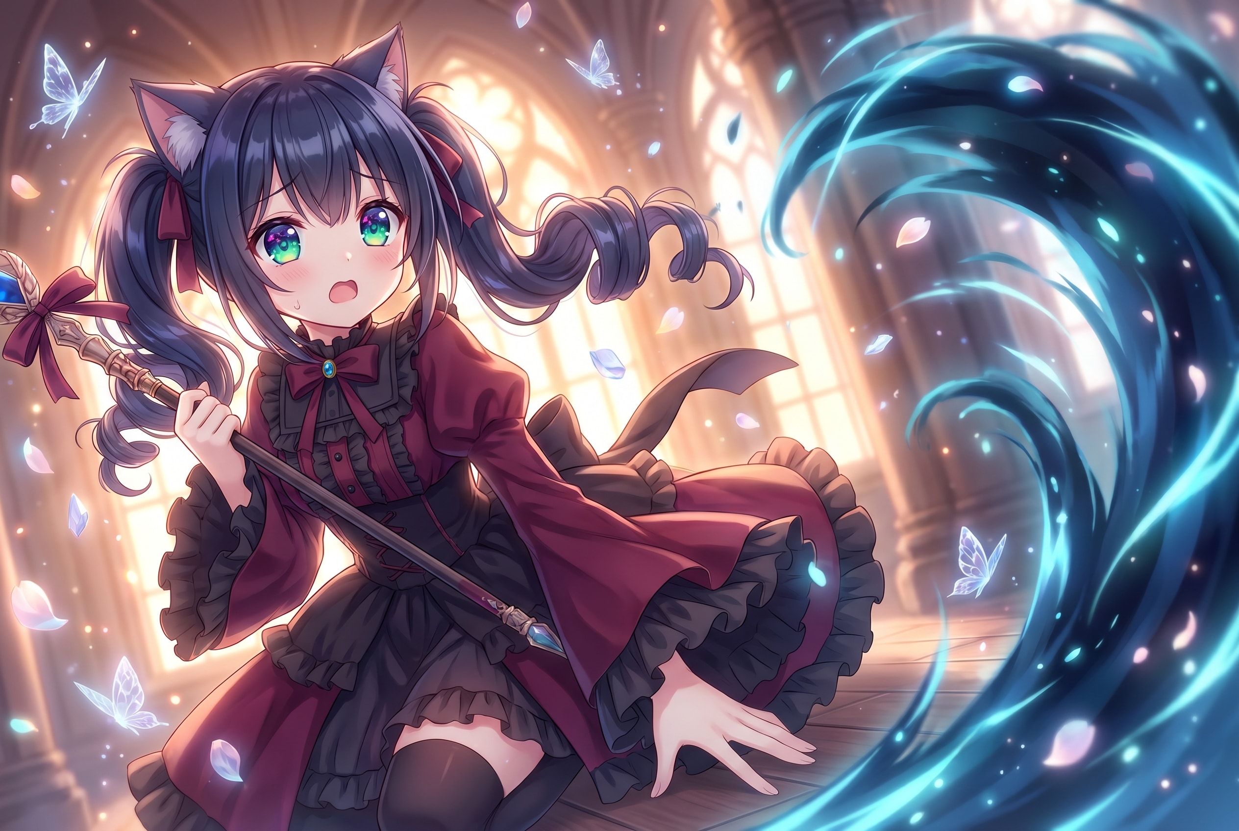 蒼魔奔流と黒猫耳 | の人気AIイラスト・グラビア