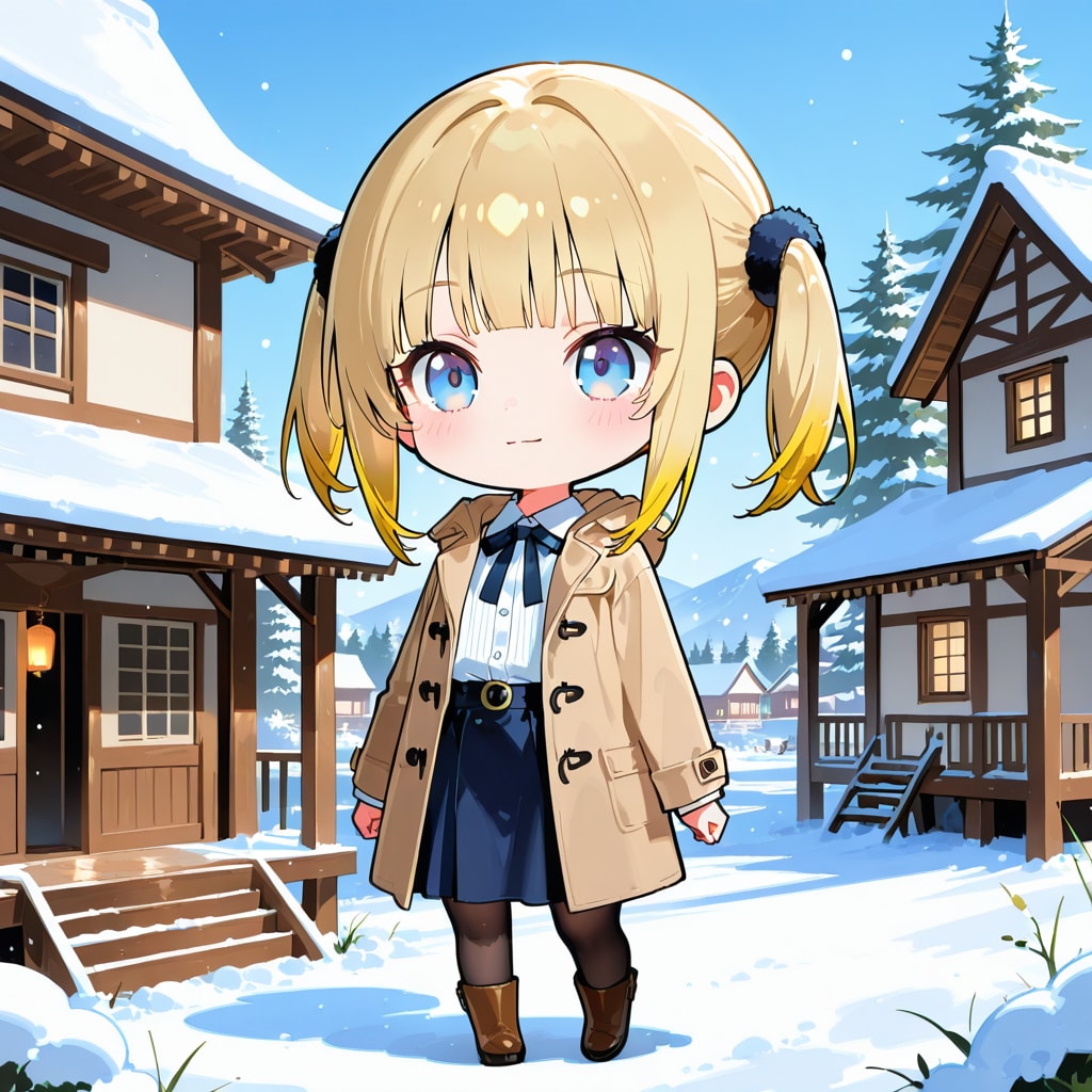 雪が積もる小さな町 | の人気AIイラスト・グラビア