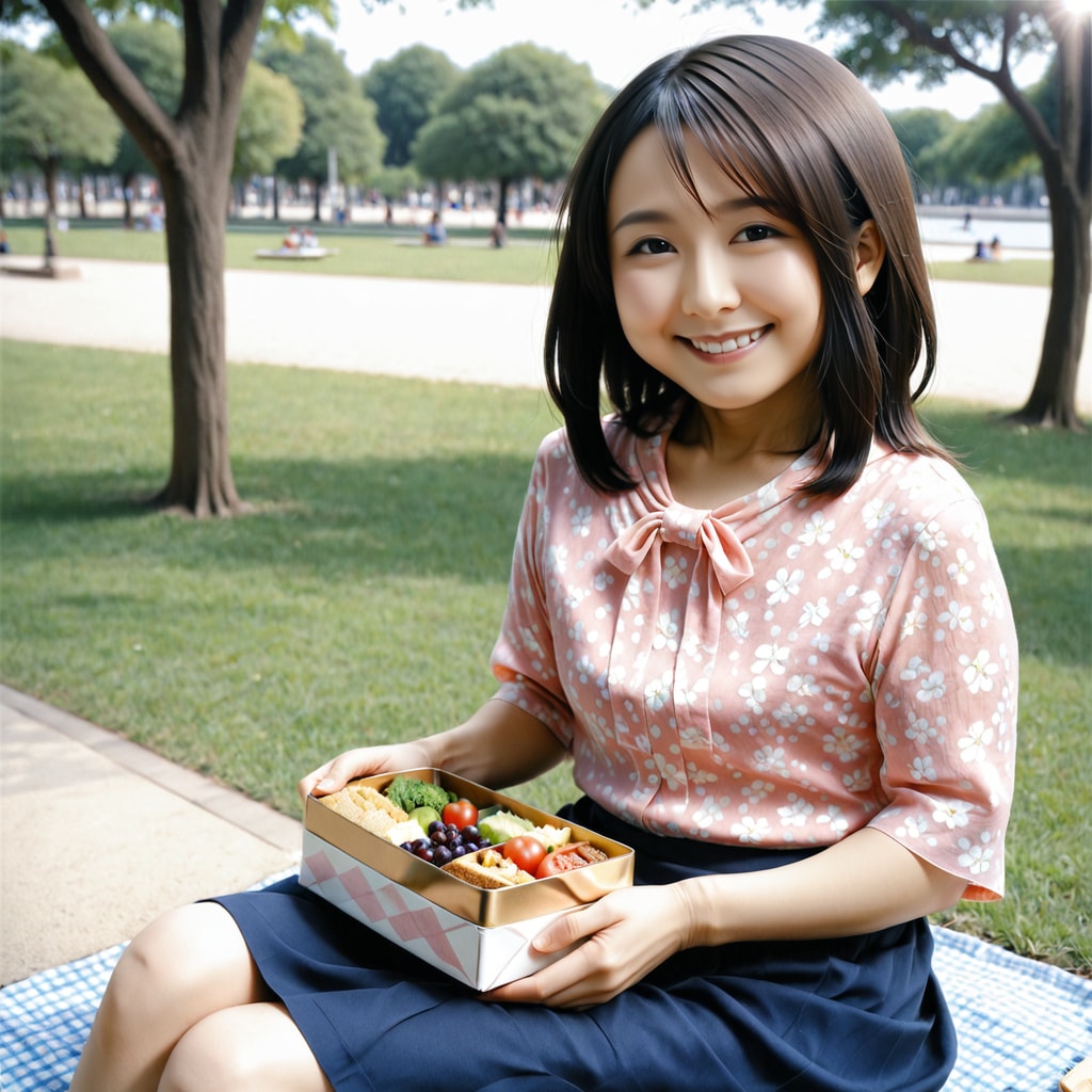 公園でお弁当 | の人気AIイラスト・グラビア