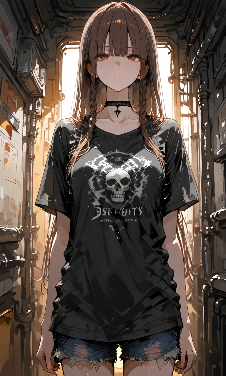 髑髏Tシャツの子 | の人気AIイラスト・グラビア
