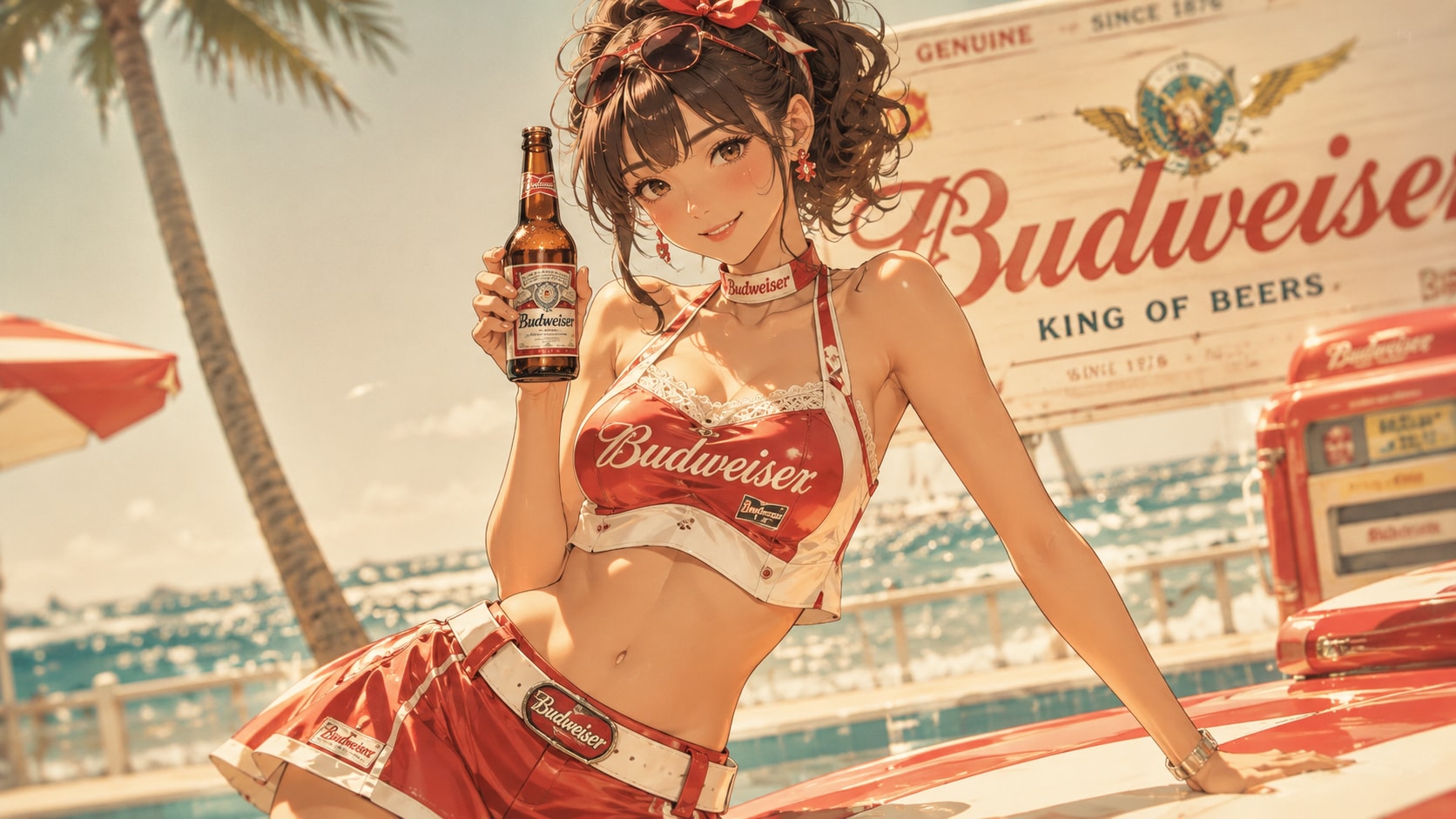一緒に飲も！！〜ピンナップガール〜 | の人気AIイラスト・グラビア