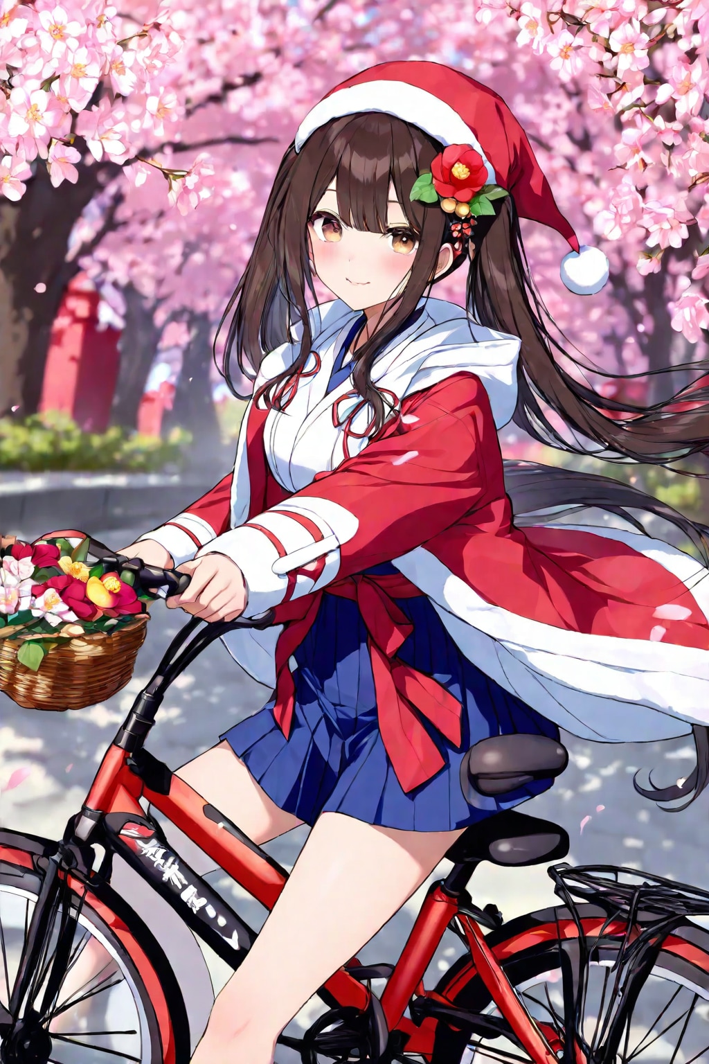 黒髪ロングでサンタ衣装の少女１３