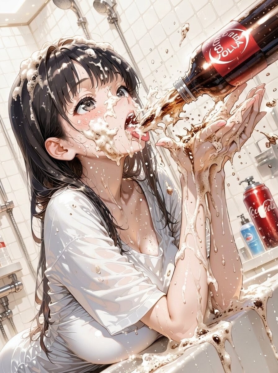 こら!コーラ振るな!!もったいないでしょ!!