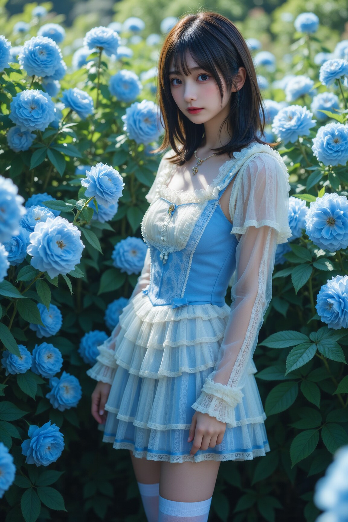 薔薇園と少女