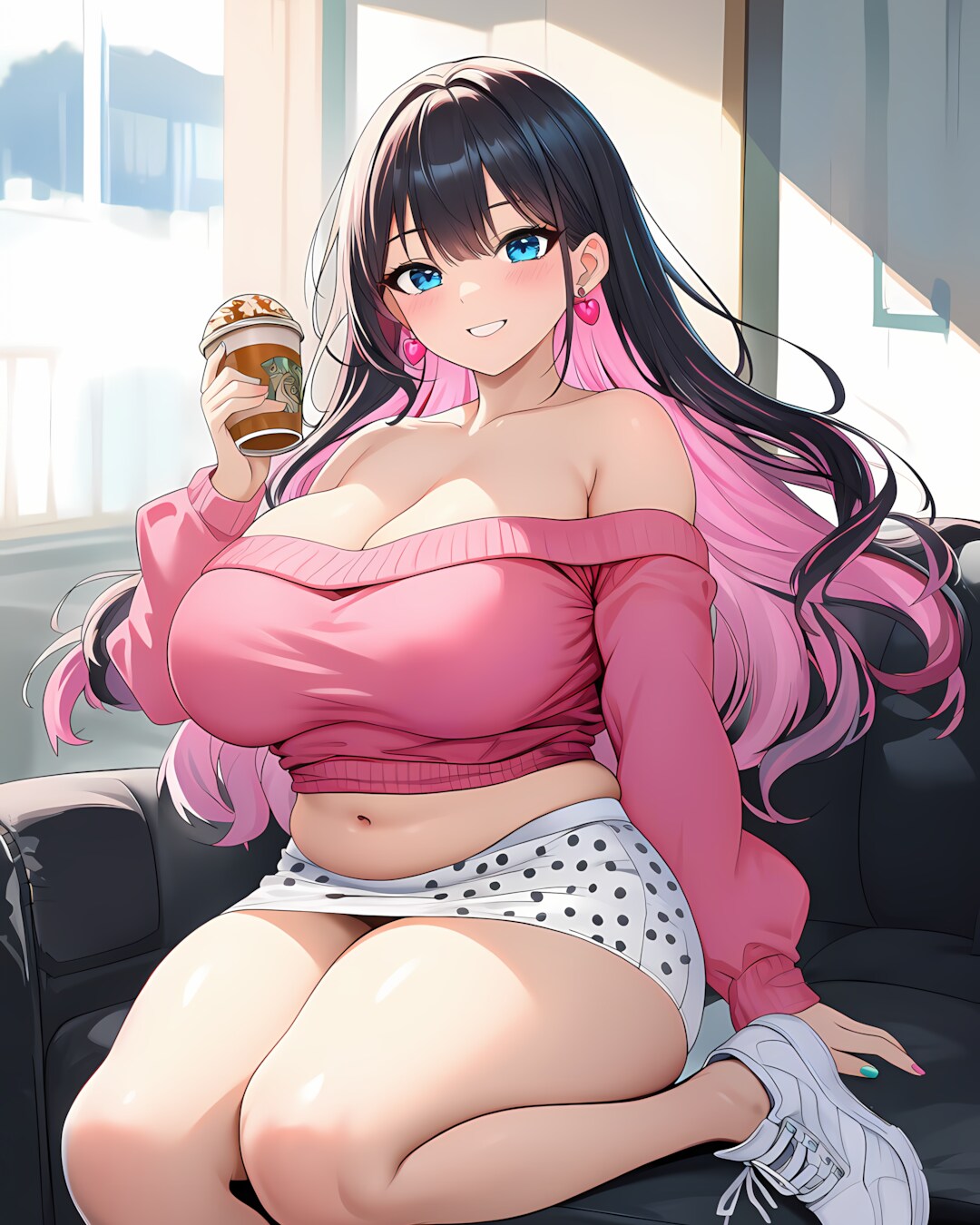 ☕キャンパスでひと息✨ピンクスウェットのリナ