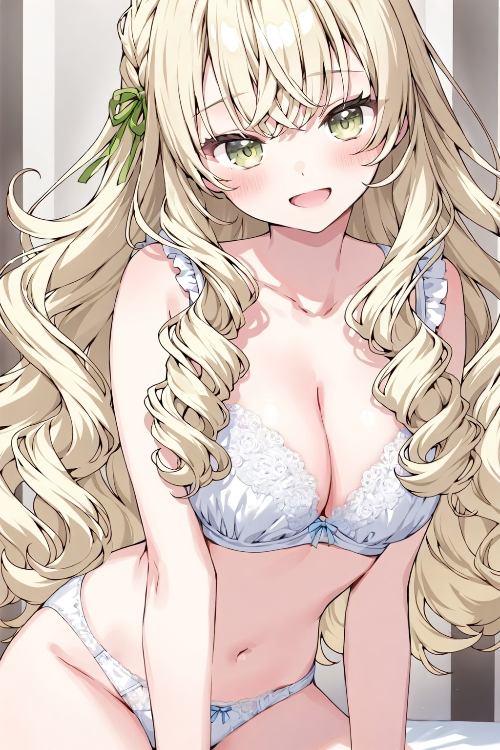 金髪少女の白い下着
