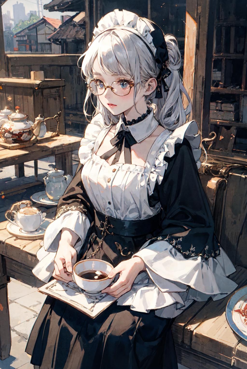 朝のメイドさん