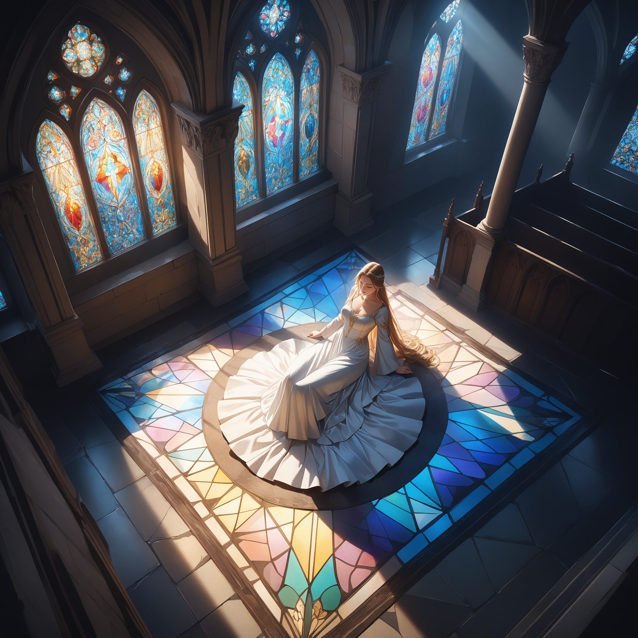 ステンドグラスの投影 | の人気AIイラスト・グラビア