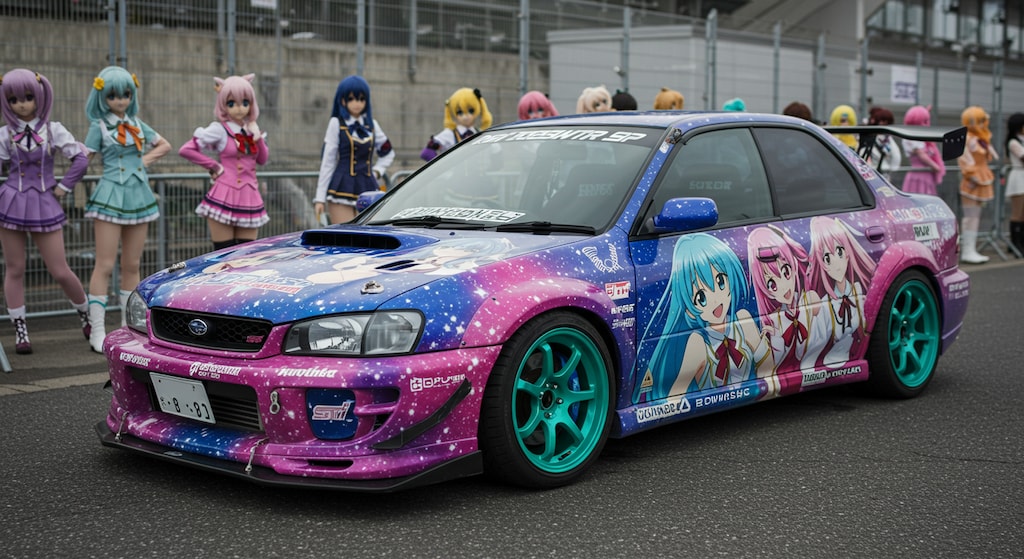アニメキャラ痛車インプレッサセダン
