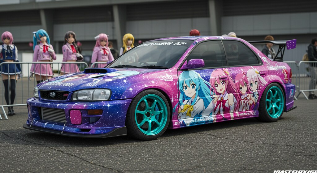 アニメキャラ痛車インプレッサセダン