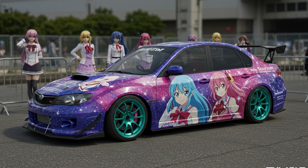 アニメキャラ痛車インプレッサセダン