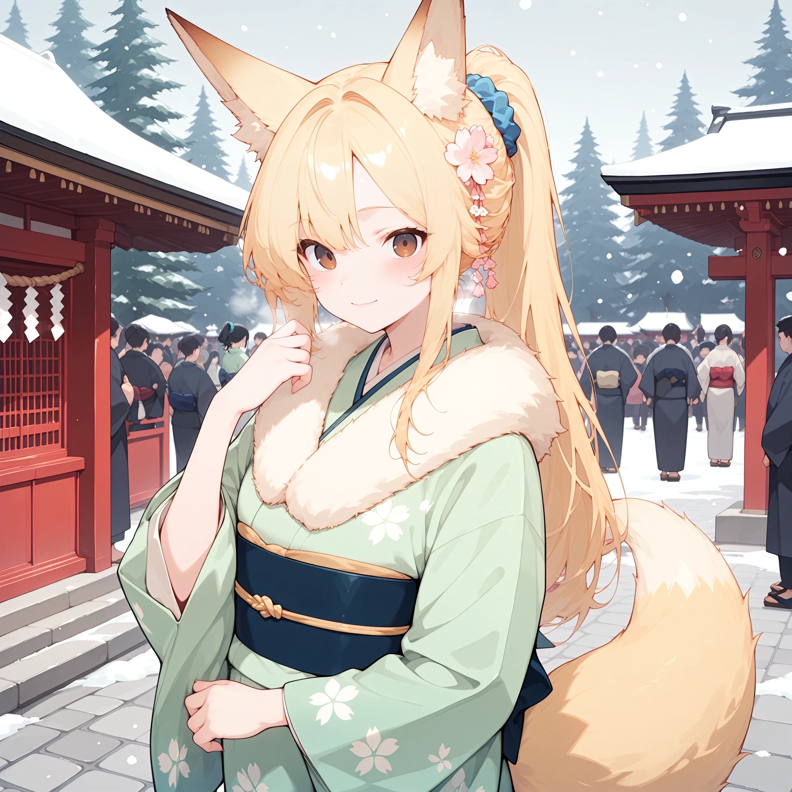 年末年始振袖狐娘さん | の人気AIイラスト・グラビア