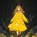 黄色のレインコートと夜の雨 7枚目
