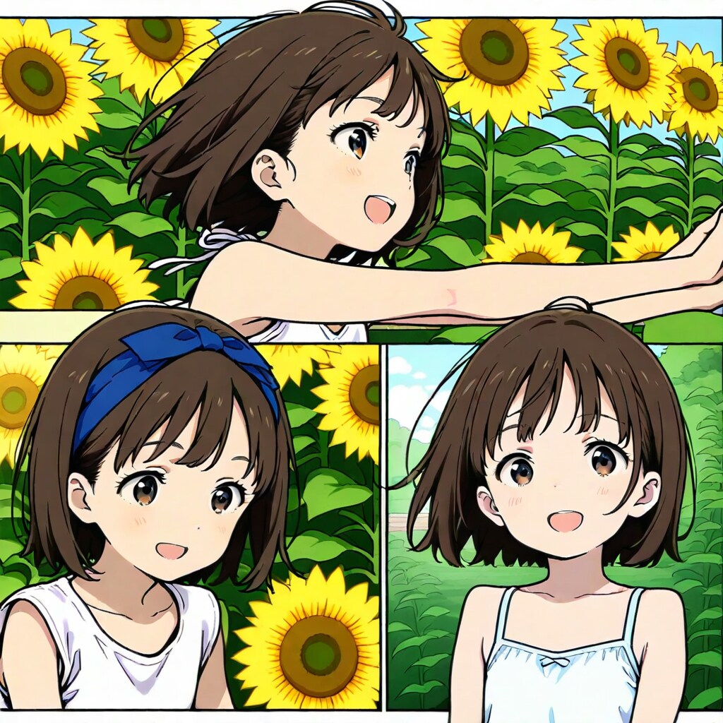 ひまわりと駆ける夏 | の人気AIイラスト・グラビア