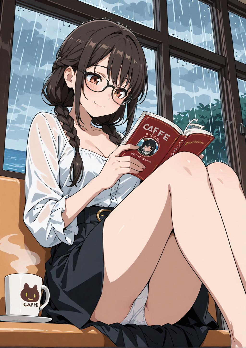 雨と読書とパンチラ