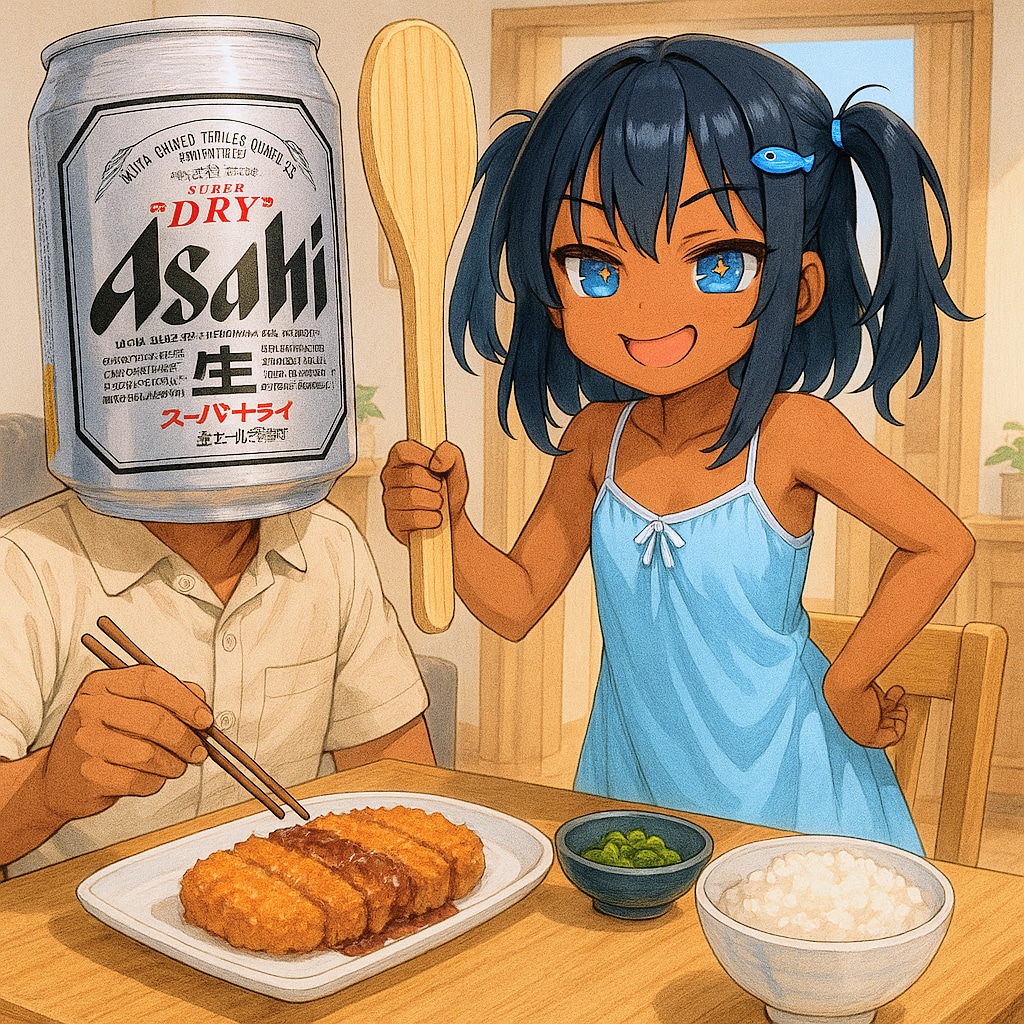 晩ご飯に突撃したこなつちゃん