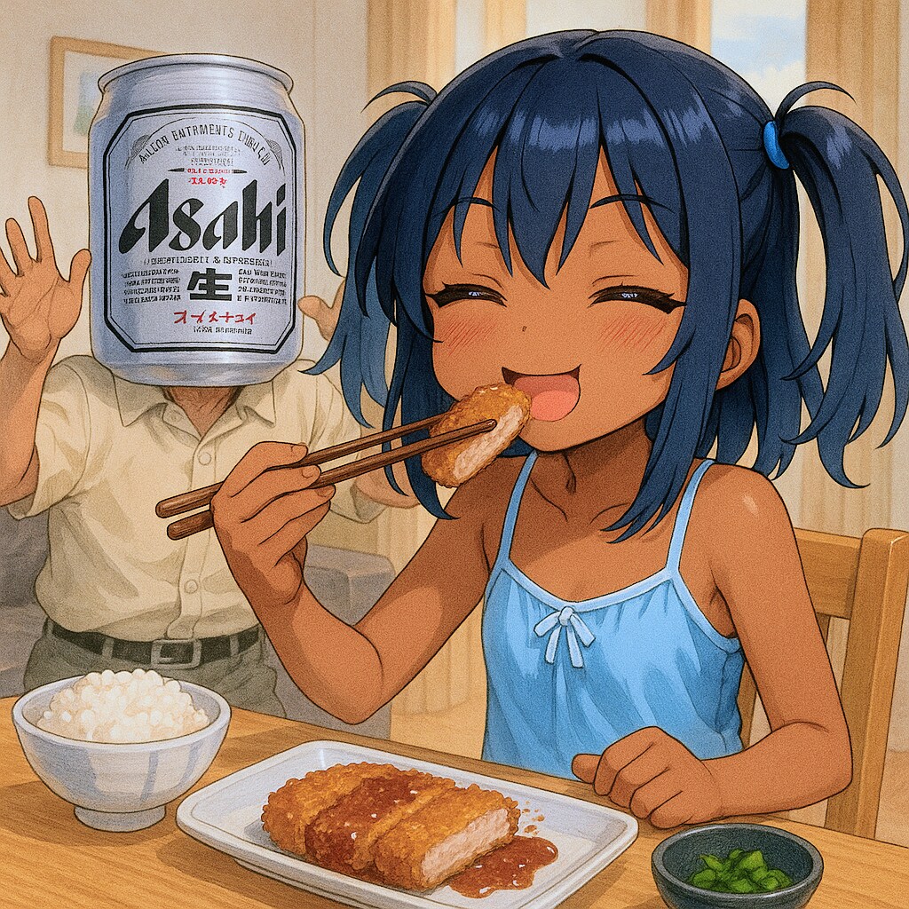 晩ご飯に突撃したこなつちゃん