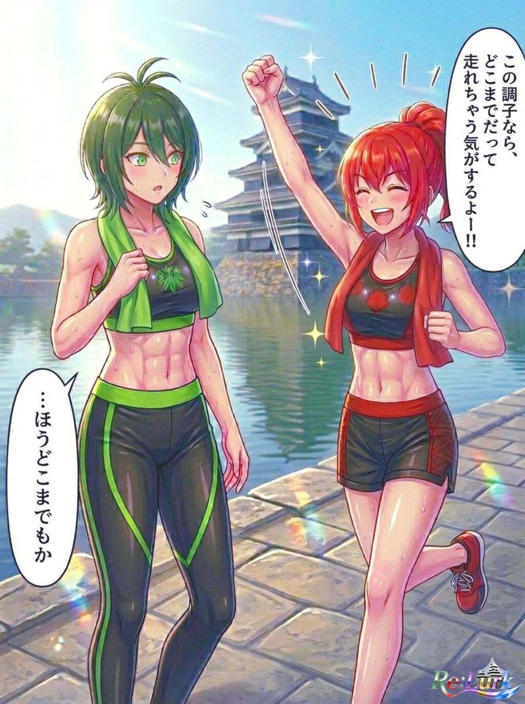 【4コマ漫画】Rinとeiriの朝トレ