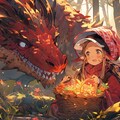 研究1.5「ドラゴンに額を合わせる少女」 5枚目