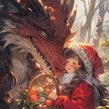 研究1.5「ドラゴンに額を合わせる少女」 2枚目