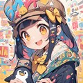 2/3：ペンギンイラスト制作中に偶然生成された女の子 9枚目