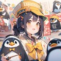 2/3：ペンギンイラスト制作中に偶然生成された女の子 4枚目