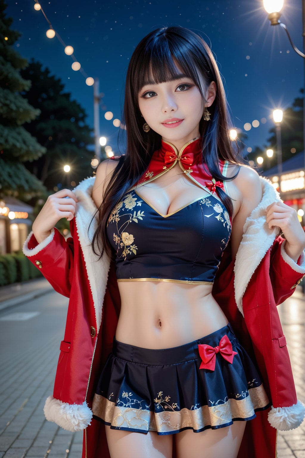 クリスマスのチャイナ美女