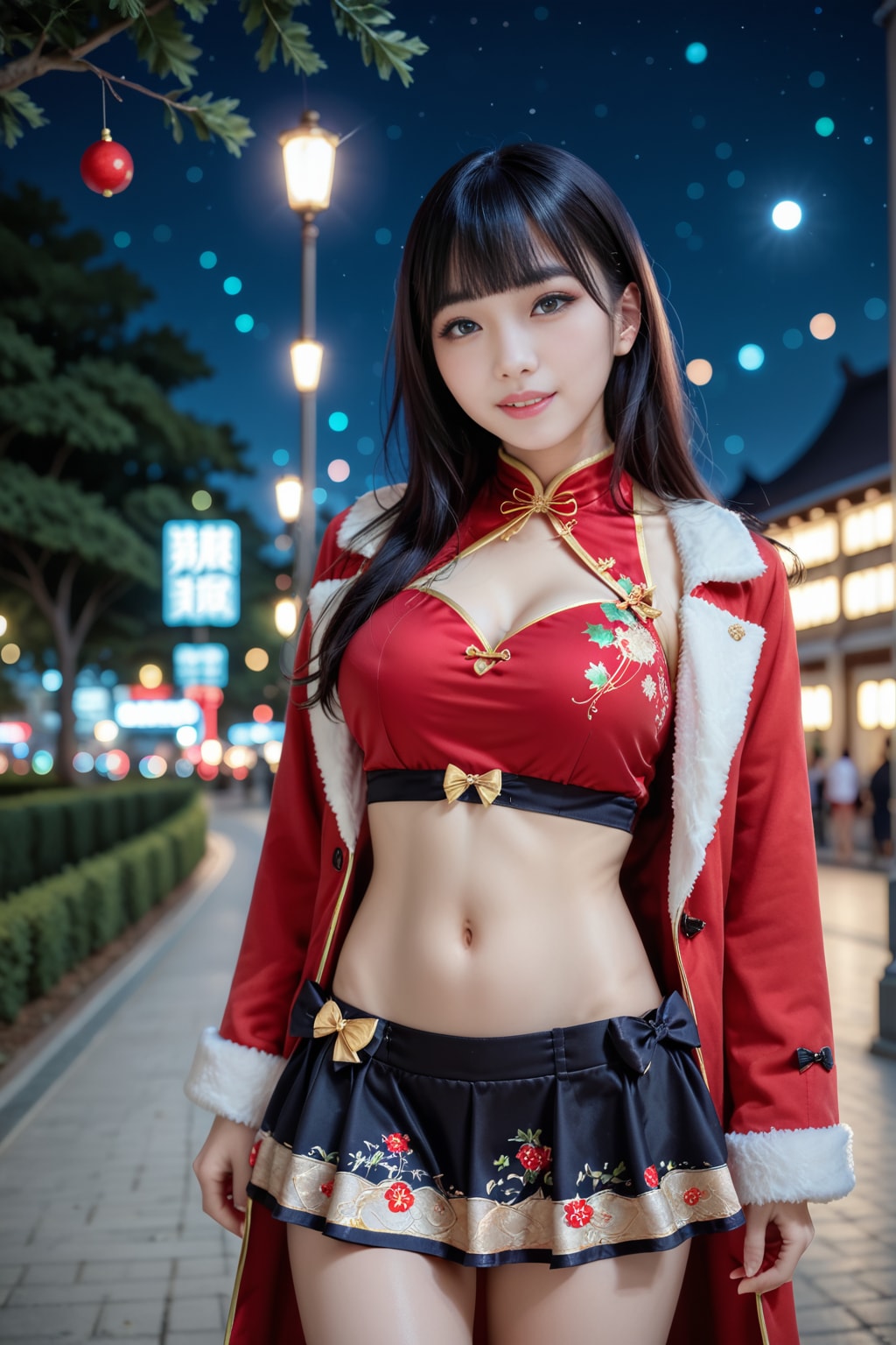 クリスマスのチャイナ美女